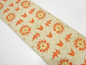 アンティーク　川島織物製　花更紗模様織り出し袋帯（材料）